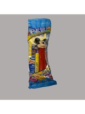 PEZ Mickey Mouse Collectible Dispenser Lemon Orange Flavors Ages 3+ Gluten-Free